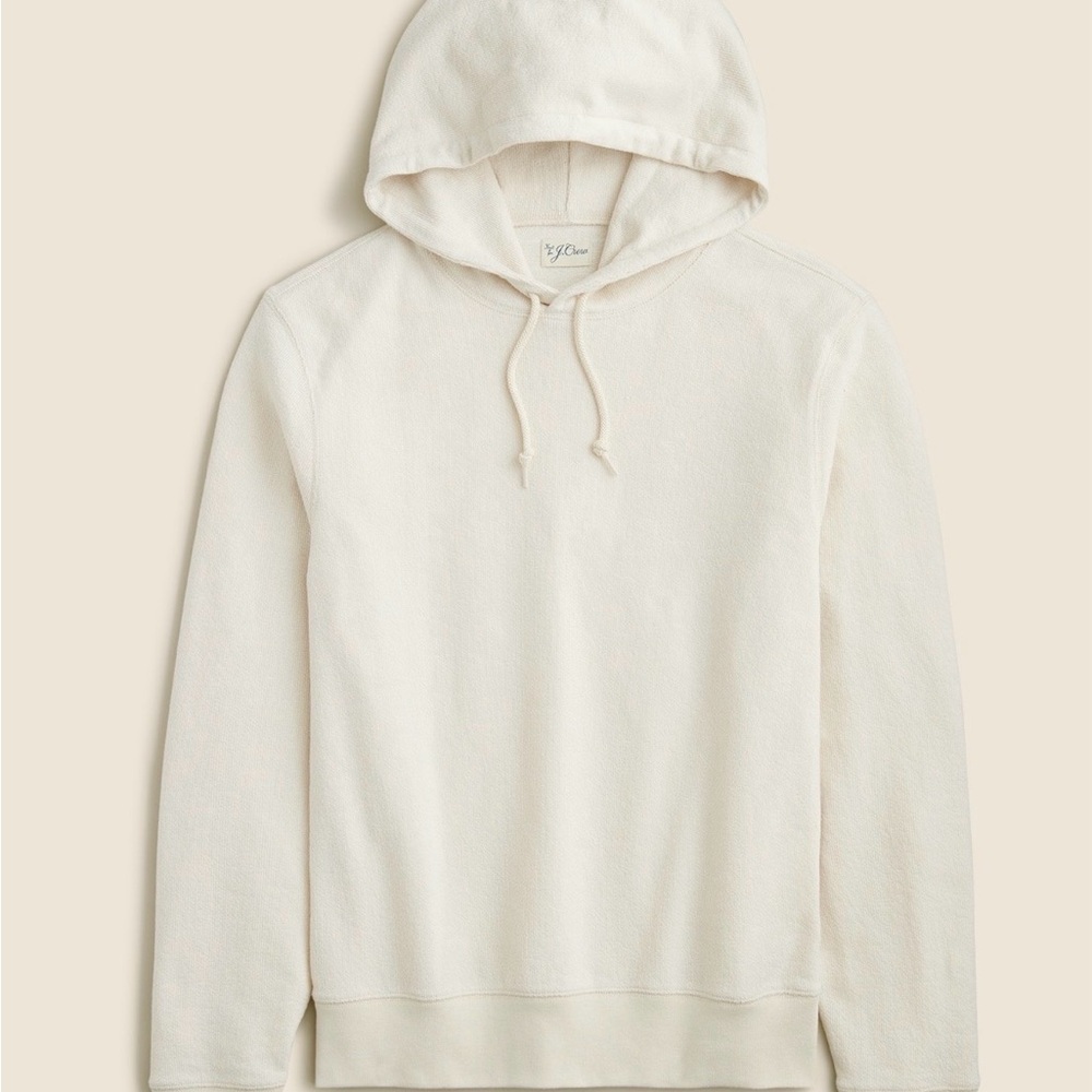 NWOT Jcrew Women’s Textured hooded sweatshirt tee cream color size M